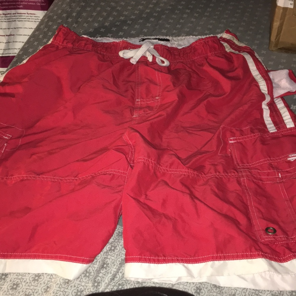 Red swim trunks